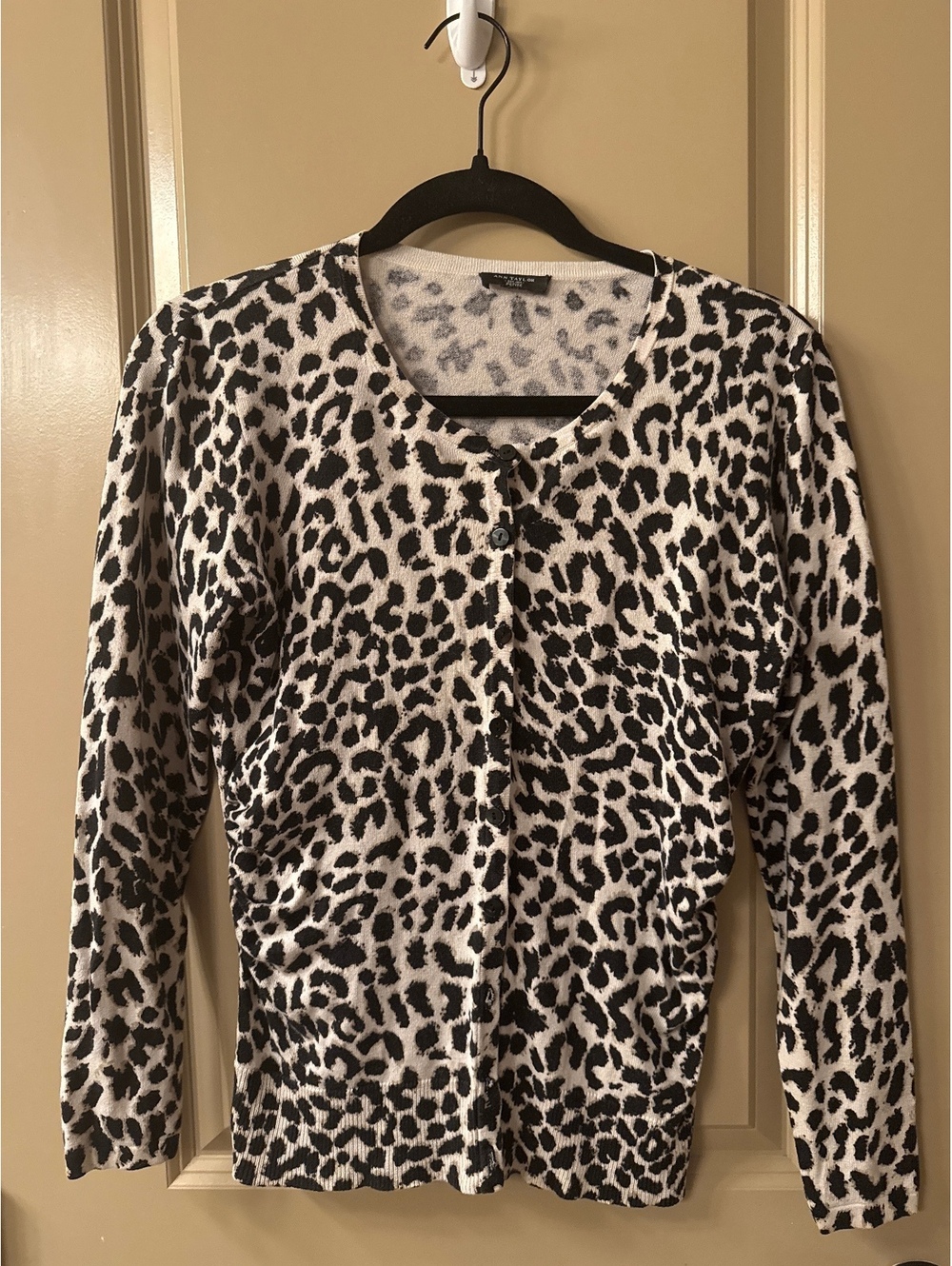 Ann Taylor Leopard Print Lightweight Cardigan Sweater, Size Petite